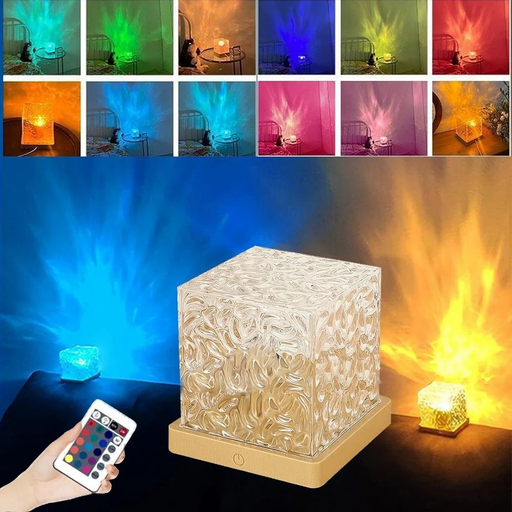 LED 3D Ocean Wave Projector Night Lamp Water Ripple Light Northern Lights